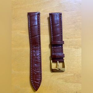 Leather watch strap